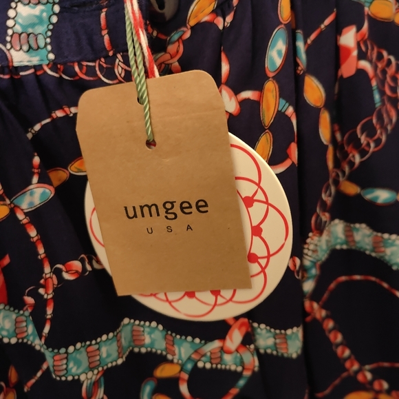 Umgee navy bead print circle skirt. - Picture 4 of 4